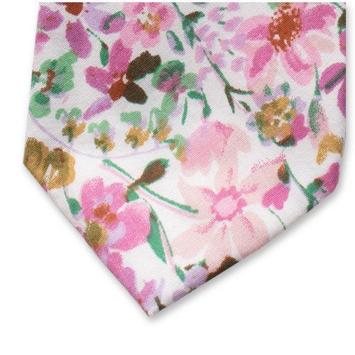 Roze Gebloemde Stropdas - Aquarel (2)
