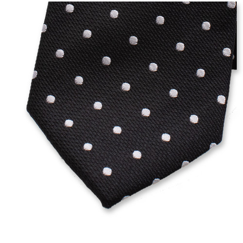 Zwarte stropdas Witte Polkadot (2)