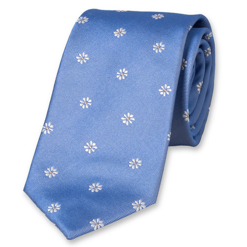  Bloemen stropdas lichtblauw (1)