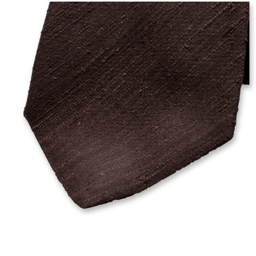 Donkerbruine Stropdas - Italiaans Zijde (2)