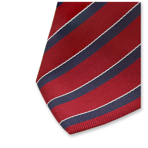 Luxe Gestreepte Stropdas Rood - Blauw (2)
