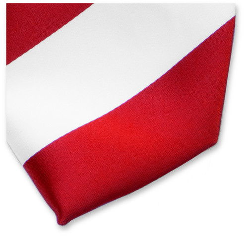 Breed gestreepte stropdas rood/wit (2)
