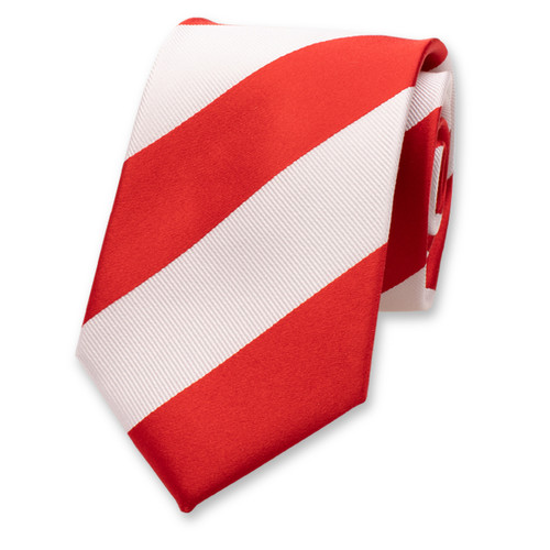 Breed gestreepte stropdas rood/wit (1)