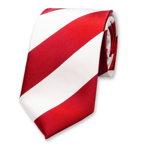 Breed gestreepte stropdas rood/wit (1)
