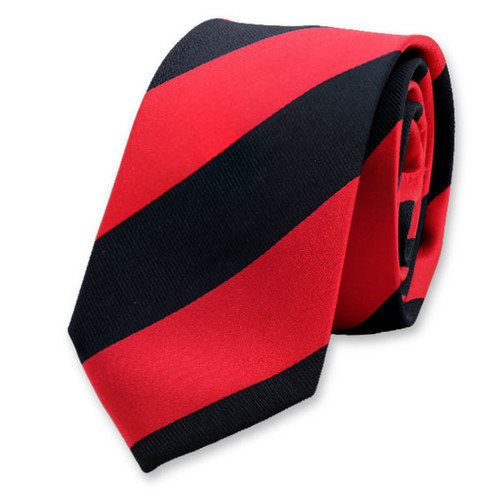 Breed gestreepte stropdas rood/zwart (1)