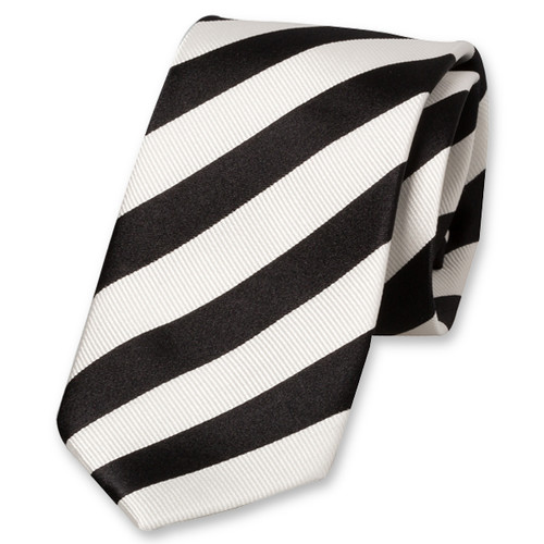Gestreepte stropdas zwart/wit (1)