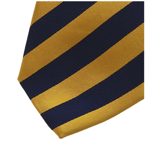 Stropdas donkerblauw/geel (2)