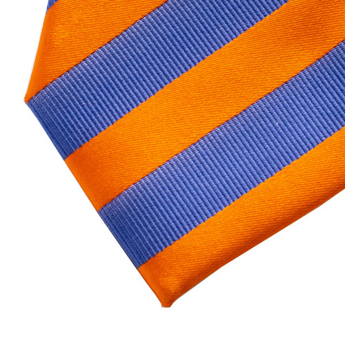 Stropdas blauw/oranje (2)