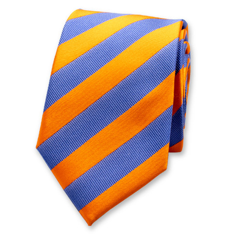 Stropdas blauw/oranje (1)