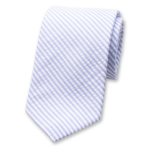Seersucker Stropdas - Lichtblauw (1)