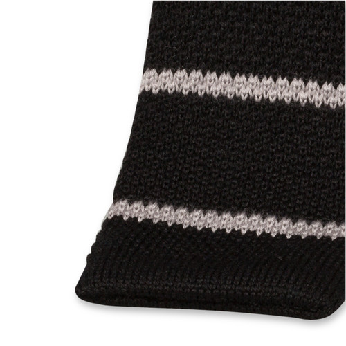 Gebreide gestreepte stropdas zwart (2)