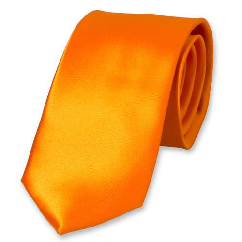 Satijn polyester stropdas oranje (1)