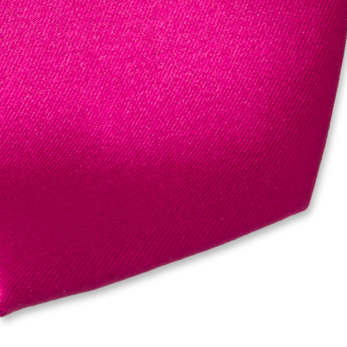 Satijn polyester stropdas fuchsia (2)