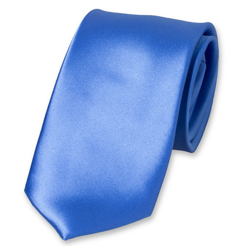 Satijn polyester stropdas blauw (1)