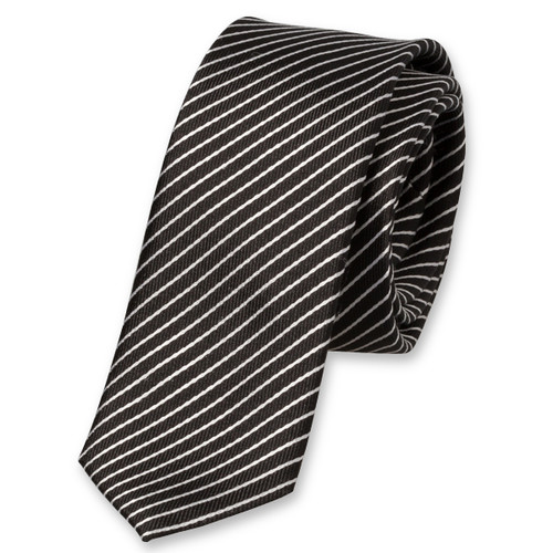 Extra smalle stropdas zwart/wit (1)