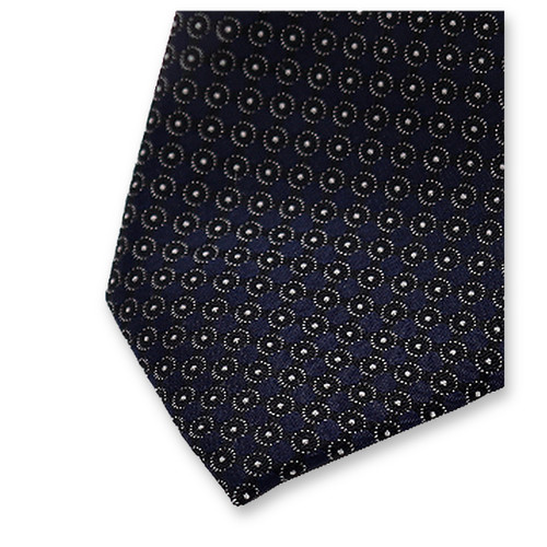 Smalle Donkerblauwe Stropdas - Cirkel (2)