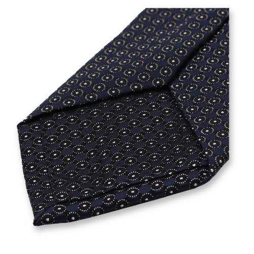 Smalle Donkerblauwe Stropdas - Cirkel (3)