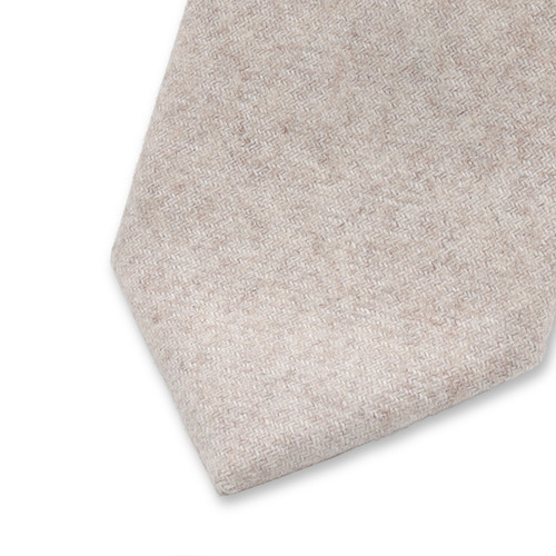 Beige Wollen Stropdas (2)