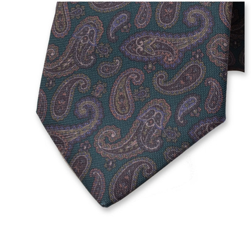 Groen- Blauwe Paisley Stropdas (2)
