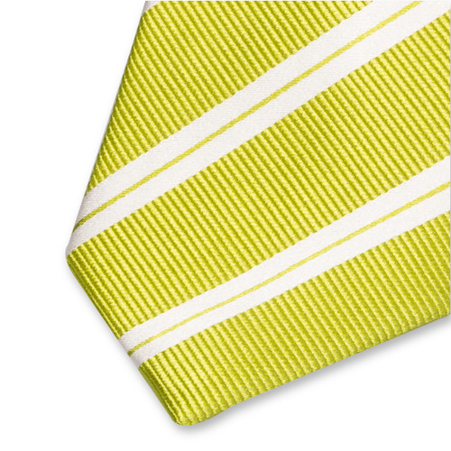 Lime gestreepte stropdas XL (2)