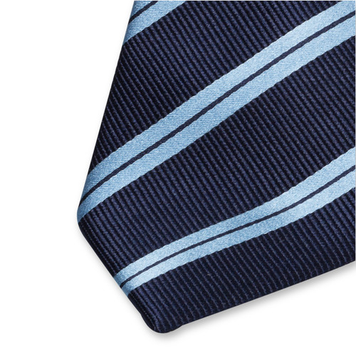 Blauw/ navy gestreepte stropdas XL (2)