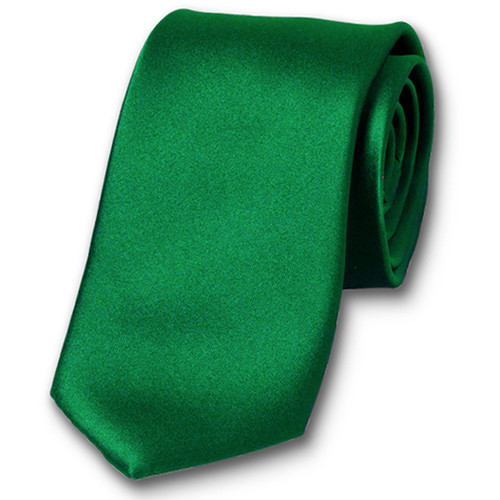 Satijn polyester stropdas smaragdgroen (1)