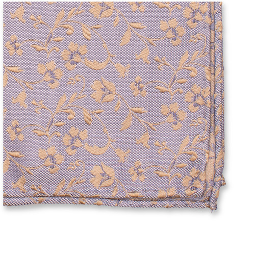 Lichtblauwe Luxe Pochet - Beige Bloemen (2)