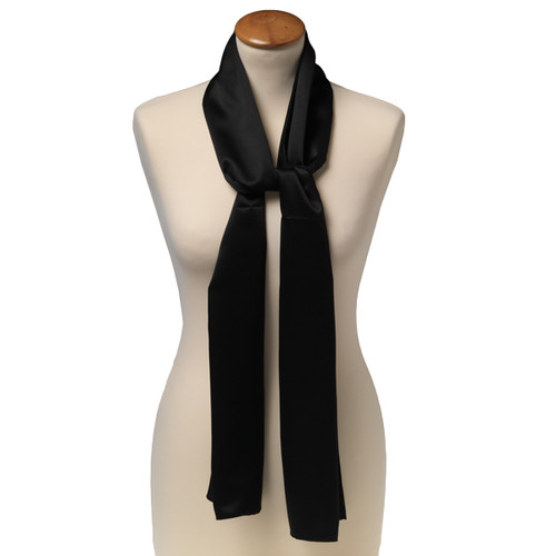 Zwarte polyester shawl - langwerpig (1)