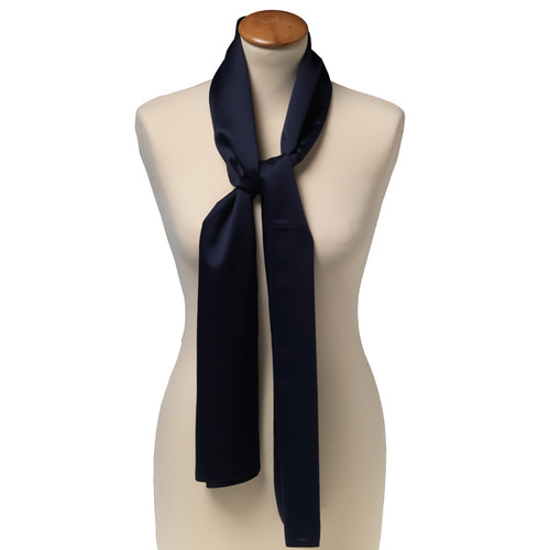 Donkerblauwe polyester shawl - langwerpig (1)