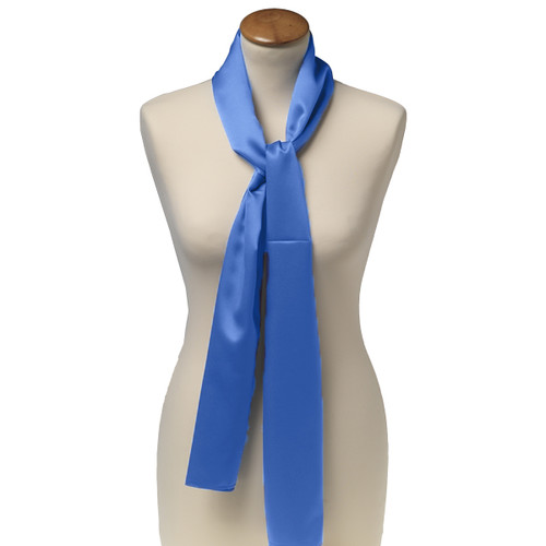 Blauwe polyester shawl - langwerpig (1)
