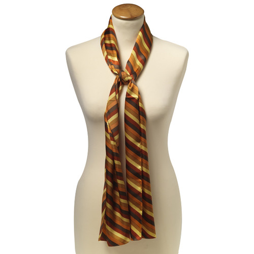 Geel/ oranje gestreepte polyester shawl (1)
