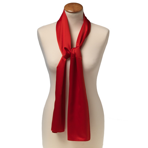 Rode polyester shawl - langwerpig (1)