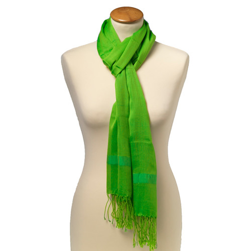 Appelgroene pashmina sjaal (1)