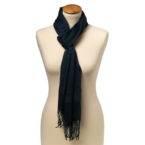 Donkerblauwe pashmina sjaal (1)