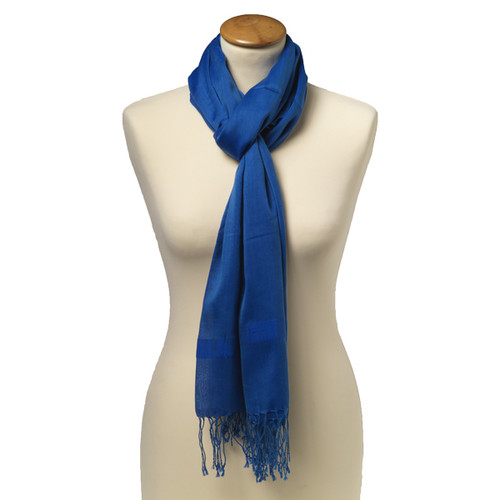 Koningsblauwe pashmina sjaal (1)