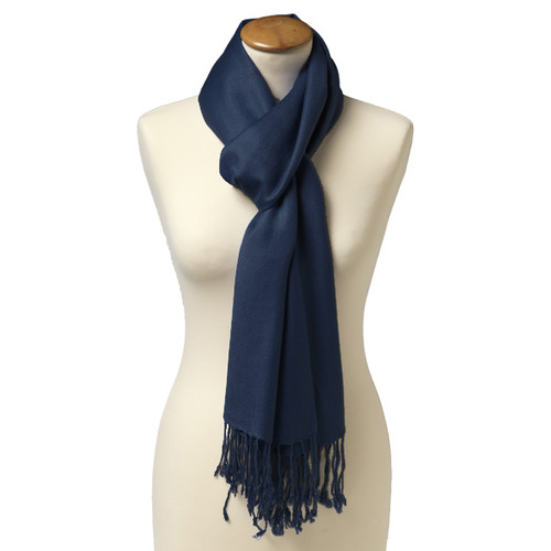 Donkerblauwe pashmina sjaal (1)