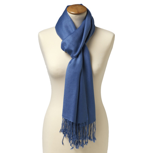 Blauwe pashmina sjaal (1)