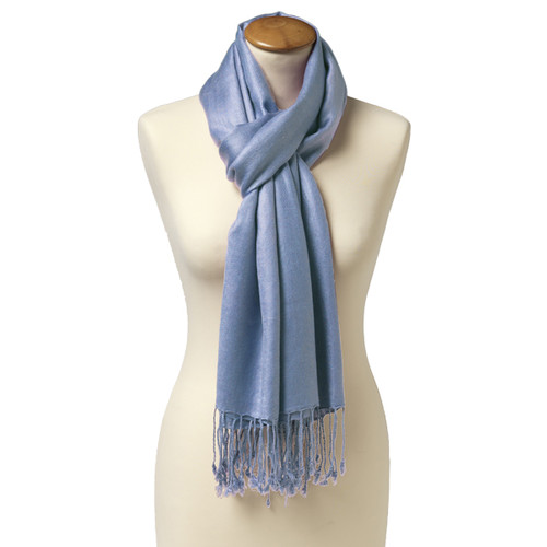 Lichtblauwe pashmina sjaal (1)