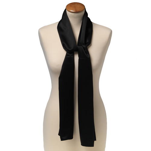 Zwarte zijden shawl - langwerpig (1)