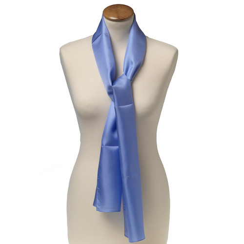 Blauwe zijden shawl - langwerpig (1)