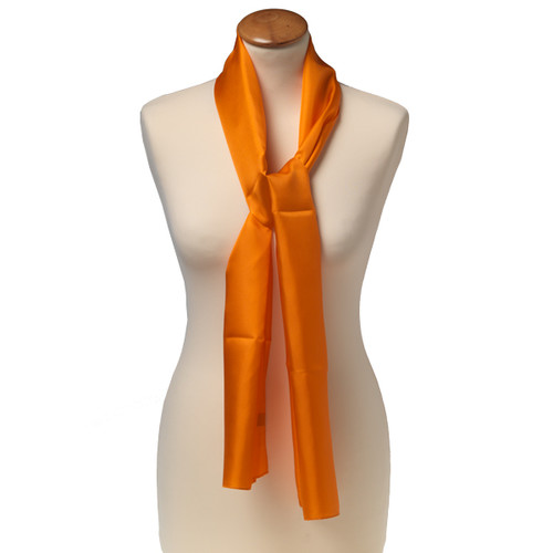 Oranje zijden shawl - langwerpig (1)