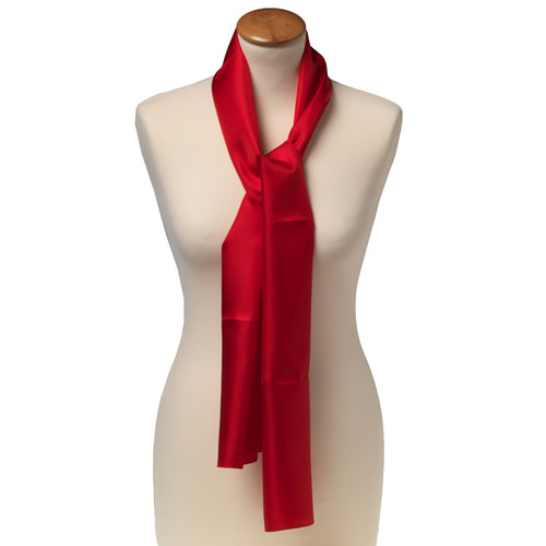 Rode zijden shawl - Langwerpig (1)