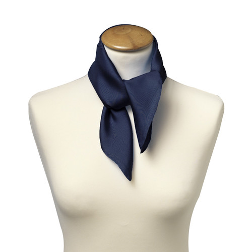 Donkerblauw zijden sjaaltje - Vierkant (2)
