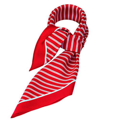Gestreept zijden sjaaltje Rood-Wit (1)