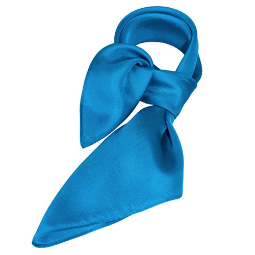 Hardblauw zijden sjaaltje - Vierkant (1)