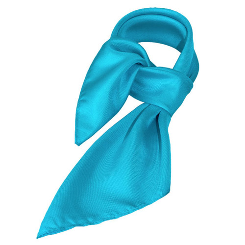 Turquoise zijden sjaaltje - Vierkant (1)