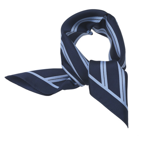 Gestreept zijden sjaaltje Donkerblauw-Blauw (3)
