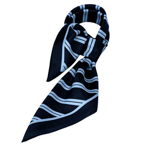 Gestreept zijden sjaaltje Donkerblauw-Blauw (1)