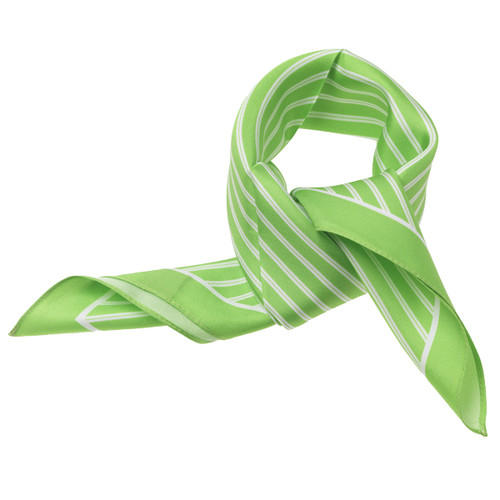 Gestreept zijden sjaaltje Appelgroen-Wit (4)