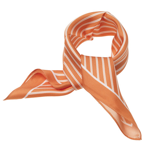 Gestreept zijden sjaaltje Oranje-Wit (3)